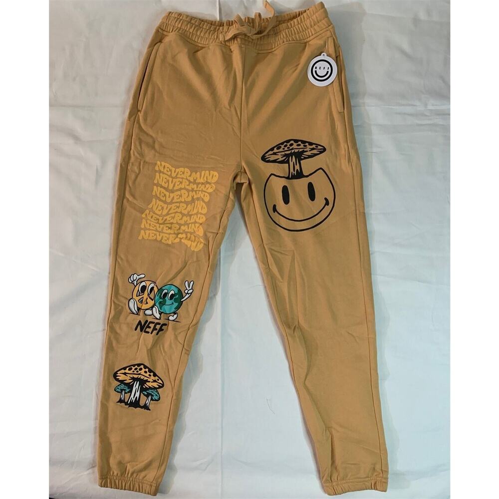 Neff Yellow Mushroom Sweatpants ~New with Tags M, L~
